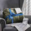 Bedsure GentleSoft Sherpa Fleece Twin Size Blanket for Couch, Non-Heated, Thick and Warm Throw for Women and Men, Soft Fuzzy Plush Twin Blanket for Winter, Olive Green, 60x80 Inches