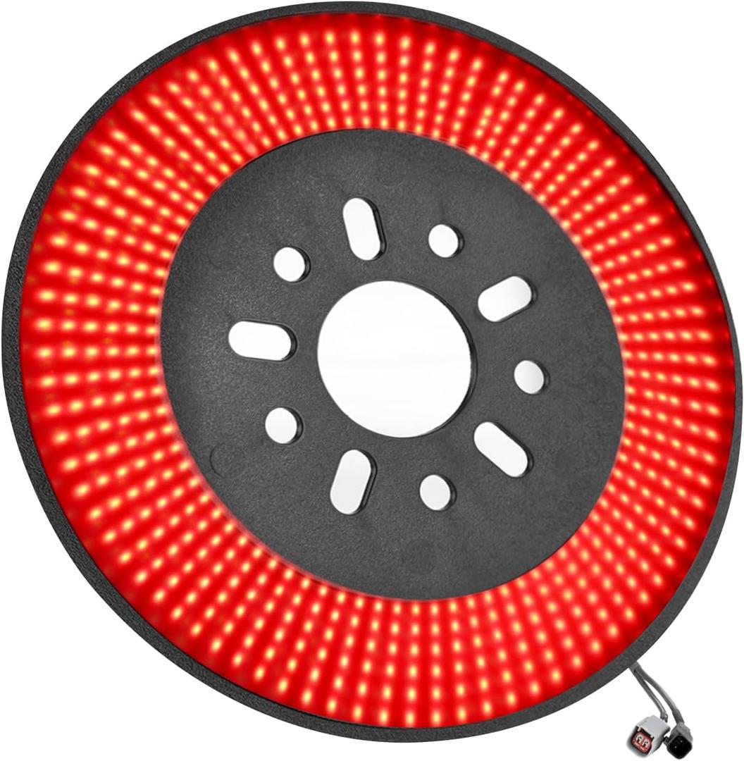 Spare Tire Brake Light for Wrangler JK JKU 2007-2018 LED 3rd Third Brake Light, Plug-N-Play Wheel Lights, Red Ring Rear Brake Tail Light for Wrangler JK JKU Accessories (Red for 2007-2018 Wrangler JK JKU)