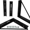 18x18 Bolted Structural Steel Mounting Brackets for underbody Truck Tool Box, Set of 3- Black