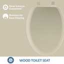 Mayfair Cameron Bone Toilet Seat, Non Slip Heavy Duty Wood, Easy Clean, Made in USA, Elongated