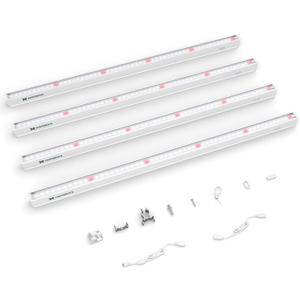 Maygrove T5 Grow Lights for Indoor Plants 2FT, Red-Enhanced Full Spectrum 5000K Grow Light, 60W(4 x 15W), Grow Light Strips for Seed Starting, Greenhouse, High PPFD, Linkable, White, 4-Pack, 2ft-white Cover