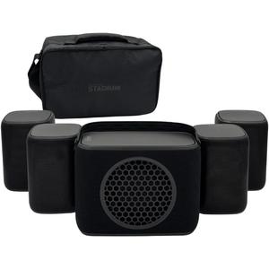 Rocksteady Stadium 2.0 4 Bluetooth Speakers, Subwoofer & Carry Bag Bundle. 4 Speakers + Sub + Large Travel Bag | Portable 4+1 Multi-Room System | Up to 30-Hr Battery | 150 ft Range