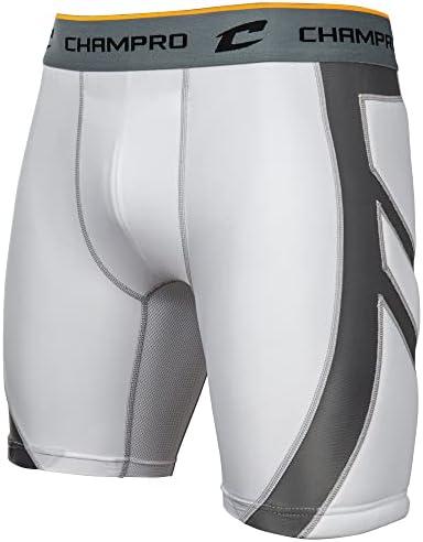 Champro Mens Wind Up Compression Sliding Shorts, Size S