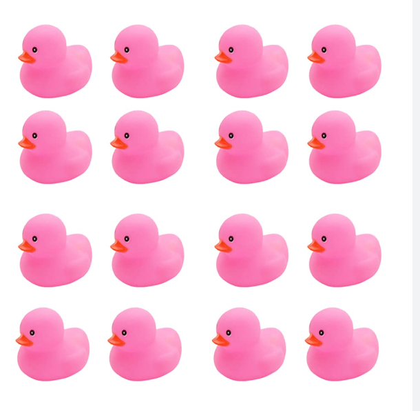 30 Pink Rubber Duck Kids Bath Duck Toys ,Squeak Rubber Ducks in Bulk Rubber Ducks Baby Shower Duck Decorations Party Favors (2.2’’)