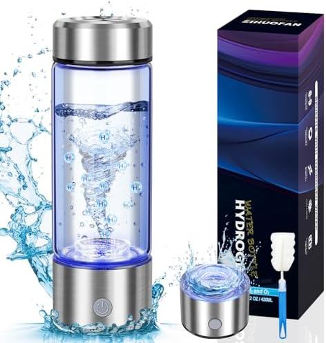 2025 New Hydrogen Water Generator Bottles, Portable Hydrogenated Water Bottle with SPE PEM Technology, 420ml Hydrogen Water Bottle Generator, Rechargeable Ionizer Machine for Home, Office, and Travel