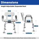 360 Swivel Shower Chair for Inside Shower, Rotating Shower Chair, Swiveling Shower Chair for Elderly and Disabled with Cold-Proof Pads, Support 400lbs,Tools-Free Assemble