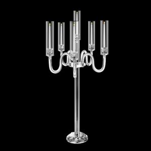6 Arm Acrylic Candle Holder for Tables, Acrylic Candelabra Centerpieces for Taper LED Candles, 37.4 in Tall Candlestick Holder for Table Centerpiece Wedding Home Decor