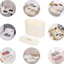 Yesesion Large Cord Organizer Box with Lid, Plastic Cable Storage Case with 20pcs Wire Ties for Desk Drawer, Home Office Supplies, Electronics, Clips, Clamps, Phone Charger, USB, Data Cables (White)