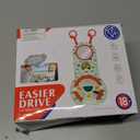 Temeemeg Rear Facing Car Seat Toys, 360° Rotation Baby Steering Wheel Toy with Mirror, Music, Lights and Driving Sounds, 12 Months+ Kids Steering Wheel for Car Backseat