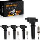 MaXpeedingrods UF670 Set of 4 Ignition Coil Pack and Iridium Spark Plugs Fit for Land Rover Lincoln Ford 2.0L 2.3LL4 2012-2020, for Jaguar XE XF, Ignition Coil Kit Replaces UF-670