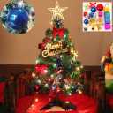 Mini Christmas Tree Small Christmas Tree with LED Lights Ornaments Tabletop Artificial Christmas Decorations Indoor Christmas Decor 24"/60cm
