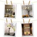 Glass Shade Replacement for Ceiling Fan, 4 Pack Vintage Farmhouse Glass Covers for Light Fixtures Chandeliar Vanity Lighting, Tea Stain Color 2 1/8" Fitter Size