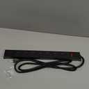 HHSOET Metal 8 Outlet Mountable Power Strip, Wall Mount Outlet Heavy Duty, Wide Spaced Commercial Shop Power Strip with Switch, 15A 125V 1875W, 6 FT SJT 14AWG Power Cord.(Black)