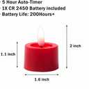 Pack of 12 Flameless LED Tealights Candle, Battery Operated LED Tealights Candles for Party,Events,Wedding use (Red), S1012R