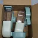 Hanging Automatic Food and Water Dispenser, Gravity Rabbit Feeder Set, Cage Cat and Bunny Food Bowl (Cage Grid Spacing Over 1.2'') (Green)