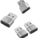 4-Pack USB-A to USB-C Adapters, USB Type-C Female to USB-A Male Converter for iPhone, iPad, Samsung Galaxy Devices