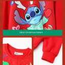 Disney family matching sweatshirt Stitch Mickey Spiderman print long sleeve winter Christmas mom dad kids loose fit red (X-Large)