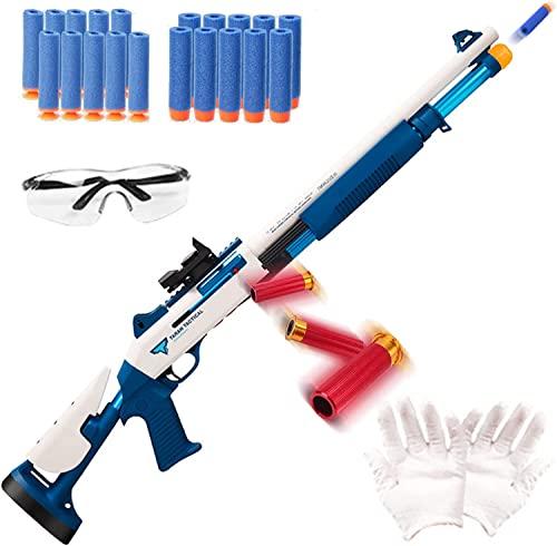 Airsoft Toy Gun Blaster for Nerf Guns Soft Foam Bullet Darts, XM1014 Air Powered Shell Ejecting Spring Rifle Shotgun for Kids Boys, Thrown Dart Pistols for Outdoor Activities Shooting Games