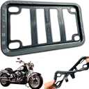TACTILIAN Motorcycle License Plate Frame American Flag (Black) Anti Rattle Silicone Subdued 3D Stars and Stripes USA Flag Gloss on Matte Cover, Bike, Harley Motorcycle License Plate Holder Cover