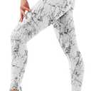 High Waisted Leggings for Women Tummy Control Buttery Soft Yoga Pants Womens Gym Workout Running Leggings (Small-Medium, Marble White)