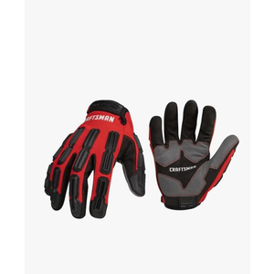 Craftsman Work Gloves, Anti-shock Impact Protection, Adjustable Cuff (2-Pair Pack)