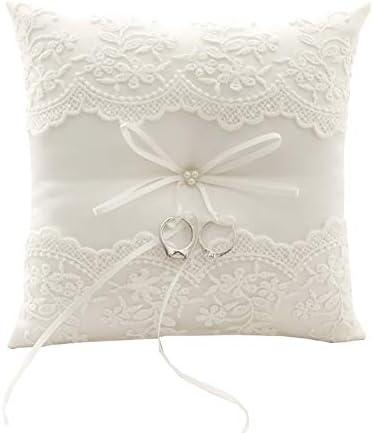 Ring Bearer Pillow, Ivory Wedding Ring Pillow,Ring Bearer Cushion 8.26 Inch For Wedding Party