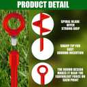 Chumia 6 Pcs 18 Inch Ground Anchor Spiral Blade Heavy Duty Earth Anchors Swing Set Metal Shed Kit for Garden Securing Trees Tents Trampoline Canopies Shelters (Red)