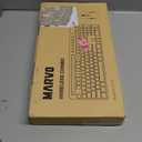 Wireless Keyboard and Mouse Combo, MARVO 2.4G Ergonomic Wireless Computer Keyboard with Phone Tablet Holder, Silent Mouse with 6 Button, Compatible with MacBook, Windows (Black)