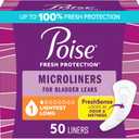 Poise Daily Microliners, Incontinence Panty Liners for Bladder Leaks, 1 Drop Lightest Absorbency, Long Length, 50 Count of Pantiliners