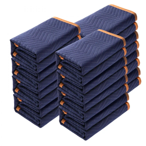 Simpli-Magic 79522 Heavy Duty Padded Moving Blankets, Orange/Navy, 72 x 80, 6 Pack