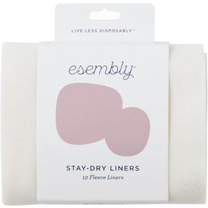 Esembly Cloth Diaper Stay-Dry Fleece Diaper Liner, Moisture-Wicking, Keeps Baby Dry, Prevents Staining, Protects Diaper, Easier to Clean, Washable, Reusable, Super-Soft, 12-Pack, One Size