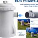 Jadive 2 Pack Pool Pump Replacement Hose Kit Heavy Duty Flexible Filter Hoses 1.5" Diameter 39" Long for Above Ground Pools Skimmers and Sand Filters UV Resistant with 4 Stainless Steel Clamps (Grey)