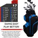 PGF Golf Men's/Lady's Concord Complete Golf Club Package Set [17-Pieces] [Flex: Regular/Ladies], Men Right Hand, graphite/Steel, #1 Driver, #3 Fairway Wood, #3 & #4 Hybrids, Irons #5–PW, SW, Putter