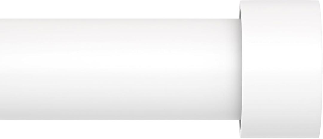 White Extra Long Curtain Rod 30 to 240 inch, Heavy Duty Curtain Rods for Windows with Modern End Caps, 1 inch Drapery Rods Set for Outdoor Patio, Adjustable Curtain Rod for Room