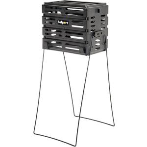 Tourna Ballport Tennis Ball Hopper Holds 80 Balls Durable and Lightweight  Black
