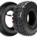 FVRITO 3.00-4 260 x 85 10x3 9x3.50-4 Tires Knobby Tread+Tube with TR87 Bent Angled Valve Stem Replacement for E300 E325 Rocket Chopper Goped Bike Electric Scooter Go kart Mini Pocket Bike Set of 2