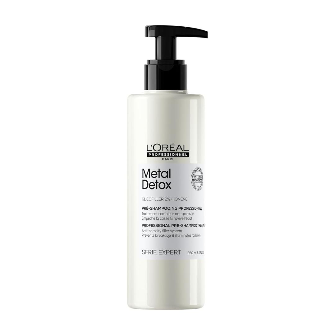 L'Oral Professionnel Paris Metal Detox Pre-Shampoo Treatment - Strengthens, Refills Micro-Breaks and Protects Against Hard Water Metals, For Damaged and Color-Treated Hair
