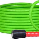 YAMATIC Flexible Pressure Washer Hose 25FT, 3200 PSI 1/4'' Power Washer Hose Replacement for Gas&Electric Washer, Kink Resistant Extension Leak-Free M22 Fittings, Green