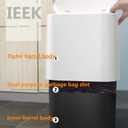 IEEK Slim Plastic Trash Can with Press Top Lid,2.4 Gallon/10 Liter Garbage Can Modern Waste Basket for Bathroom,Living Room,Office,Kitchen and Narrow Spaces,Grey