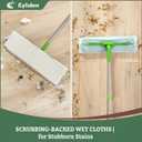 Eyliden Large Sweeper Mop, 16.5" Wide - Lock Tight Design No Lost Pads - 22 Disposable Dry & Wet Cloths, 58" Adjustable Handle, Dust Mops for Pet Hair, Hardwood Floors, Universal Refills (Green)