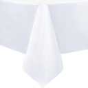 sancua 100% Waterproof Rectangle PVC Tablecloth - 60 x 102 Inch - Oil Proof Spill Proof Vinyl Table Cloth, Wipe Clean Table Cover for Dining Tables, Buffet Parties and Camping, White