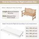 Outdoor Wicker Patio Bench Seat Cushions, Durable Anti-Slip Waterproof Garden Thick Bench Cushions for Outdoor Indoor Furniture Beige
