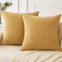 MIULEE Pack of 2 Couch Throw Pillow Covers 20x20 Inch Spring Soft Navy Chenille Pillow Covers for Sofa Living Room Solid Dyed Pillow Cases