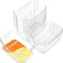Clear Plastic Storage Bins - 12 Pack Pantry Organizers and Storage, Clear Pantry Organizer Bins, X-Large Plastic Containers with Handle for Kitchen,Freezer,Cabinet,Closet,Bathroom Under Sink