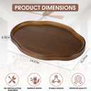 Bamboo Wood Serving Tray, 14.57 Inch Irregular Decorative Serving Trays Platters for Home,Party,Coffee Table,Dining Table & Countertop