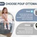 Round Ottoman Foot Rest for Couch 20"x15" Foot Stool Ottoman Pouf with Foam Chunk Filling Small Ottomans Foot Stools Poufs for Living Room Dark Grey Poof Hassocks and Ottomans Soft Foot Rest for Chair