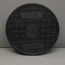 27.6in Round Manhole Cover and Frame, Fiberglass Recessed Solid Top Cover with Base Size 31in,25in Clear Opening,Septic Tank Cover and Base for yard, Non-slip Reinforced Sewage Basin Cover (Black)