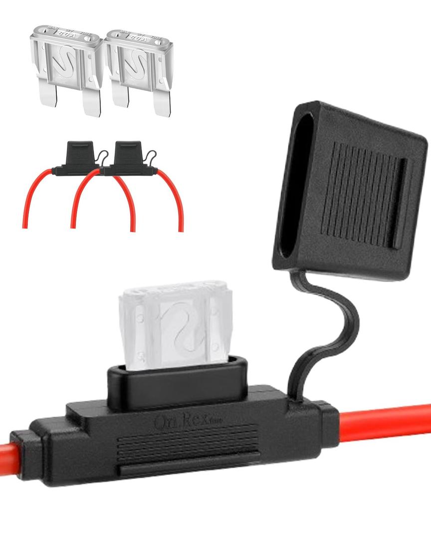 2 Pack Inline Maxi Fuse Holder - 6 AWG 12V Automotive Blade Fuse Holders with 2 Pcs 80 AMP Maxi Fuses