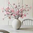 HyeFlora 3PCS Artificial Magnolia Flowers Stems for Spring Decoration, Faux Pink Magnolia Branches with Buds, 34.5" Long Stems Floral Arrangement for Vase Pot Table Centerpiece Indoor Decor