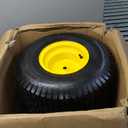 (2-Pack) 20x8.00-8 Rear Tire and Wheel Assemblies - 4 Ply Tubeless Tire Compatible Replacement for Riding Lawn Mowers - 3/4" Borehole, 3.5" Offset Hub and 3/16" Keyway (Yellow)